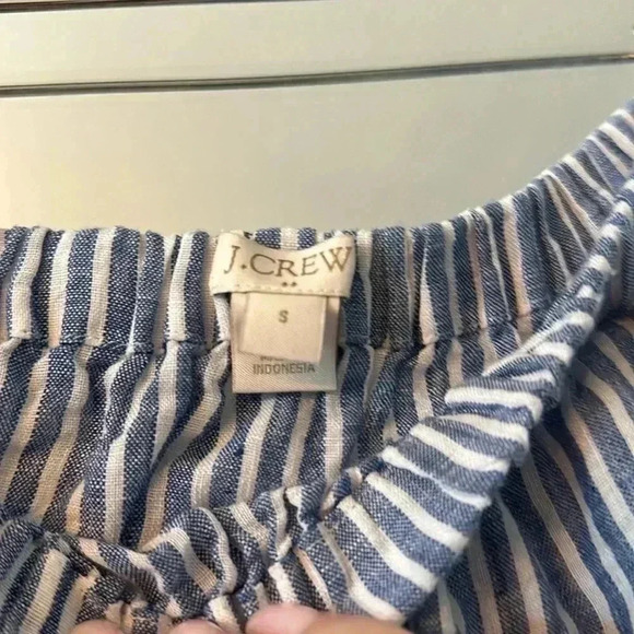 J Crew Off Shoulder Striped Linen Top - Picture 3 of 4